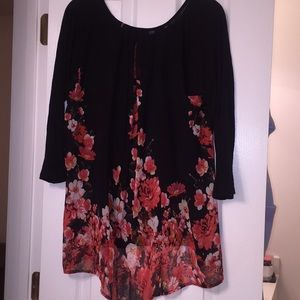 Sheer floral BACK Tunic